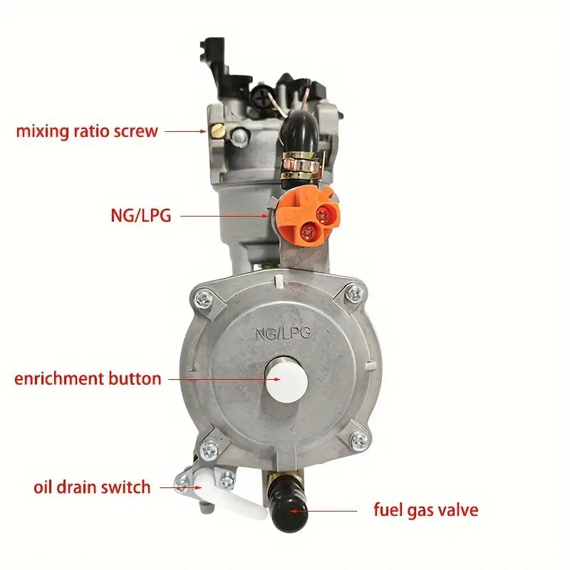 Dual-Fuel Carburetor Gas Conversion Kit for GX160/GX200 Engines 2-3KW - Little Tokyo SA