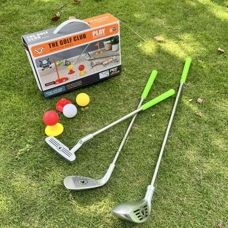 Children's Adjustable Club Toy Golf Set with 3 Telescopic Clubs