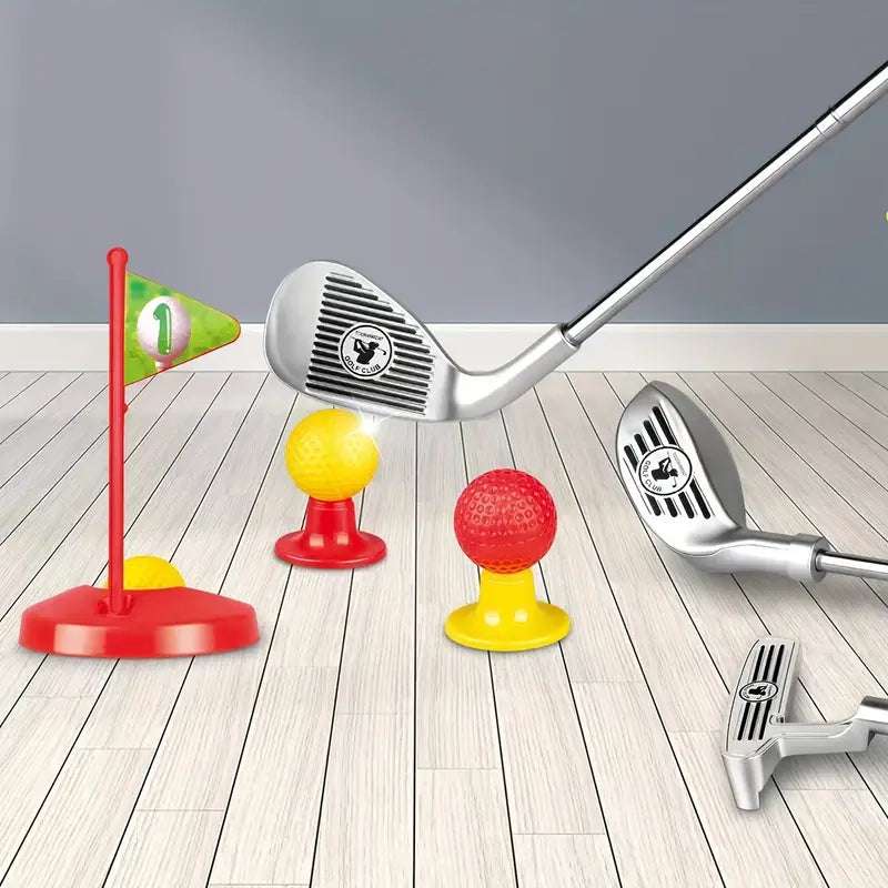Children's Adjustable Club Toy Golf Set with 3 Telescopic Clubs