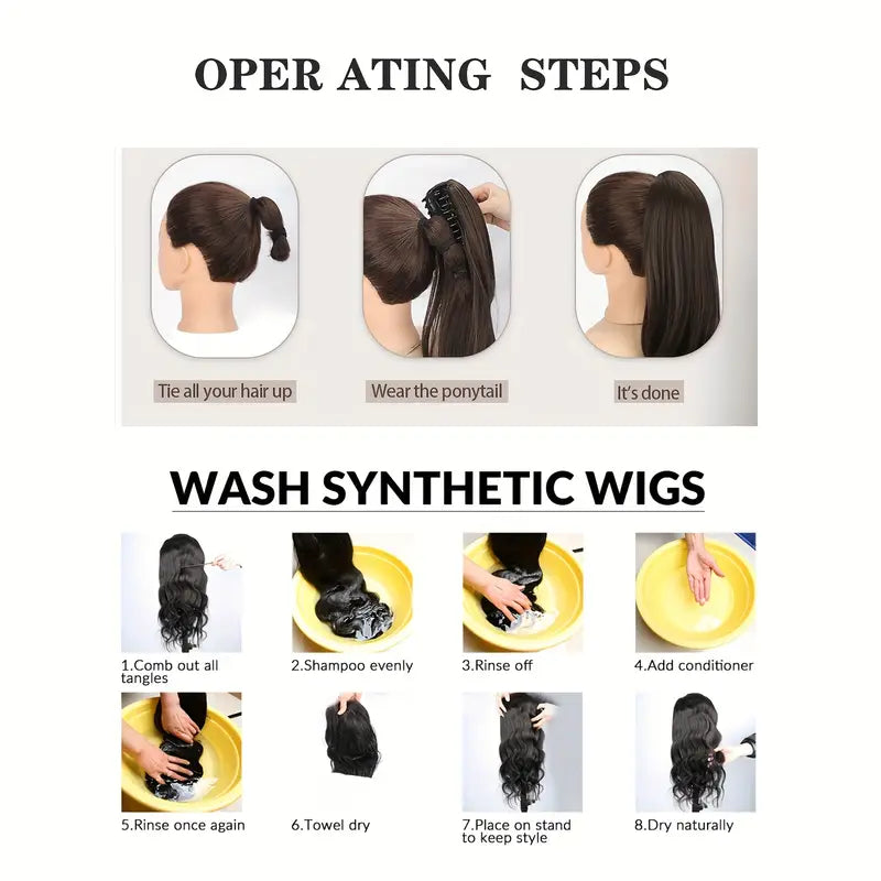 Claw Ponytail Extension 60.96 Cm Water Wave Big Wavy Curly Clip In Hair Extensions - Little Tokyo SA
