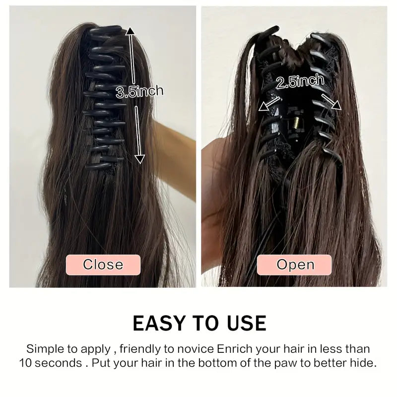 Claw Ponytail Extension 60.96 Cm Water Wave Big Wavy Curly Clip In Hair Extensions - Little Tokyo SA