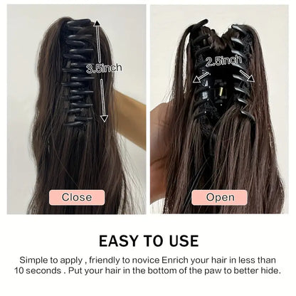 Claw Ponytail Extension 60.96 Cm Water Wave Big Wavy Curly Clip In Hair Extensions - Little Tokyo SA