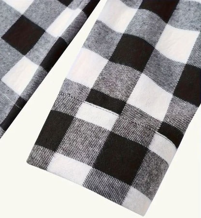 Fashionable Design Men's Plaid Pattern Hooded Long Sleeve Button Up Shirt - Little Tokyo SA
