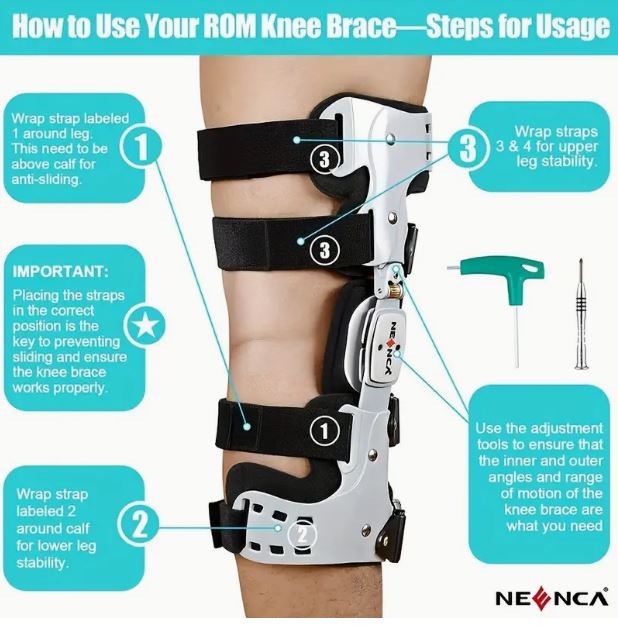 NEENCA Unloading ROM Knee Pads, Hard Shell Adjustable Recovery Brace - Little Tokyo SA