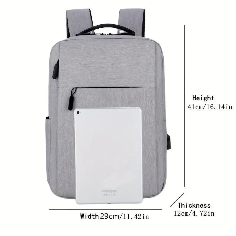 1pc Black Laptop Bag - Lightweight, Versatile Business Backpack with Adjustable Strap - Little Tokyo SA