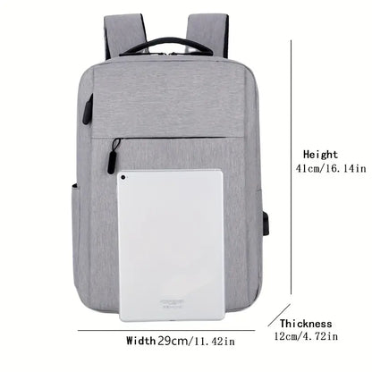 1pc Black Laptop Bag - Lightweight, Versatile Business Backpack with Adjustable Strap - Little Tokyo SA