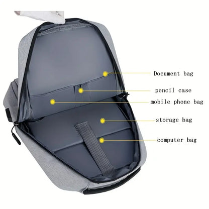 1pc Black Laptop Bag - Lightweight, Versatile Business Backpack with Adjustable Strap - Little Tokyo SA