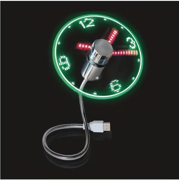 Portable USB LED Clock Fan - Dual Function Time Display & Cooling Syst