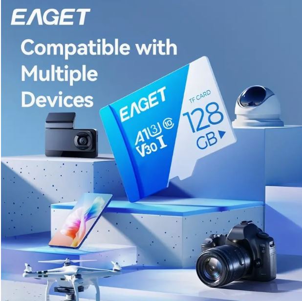 EAGET 128GB Memory Card, Blue & White Micro SDXC SD Card - Little Tokyo SA
