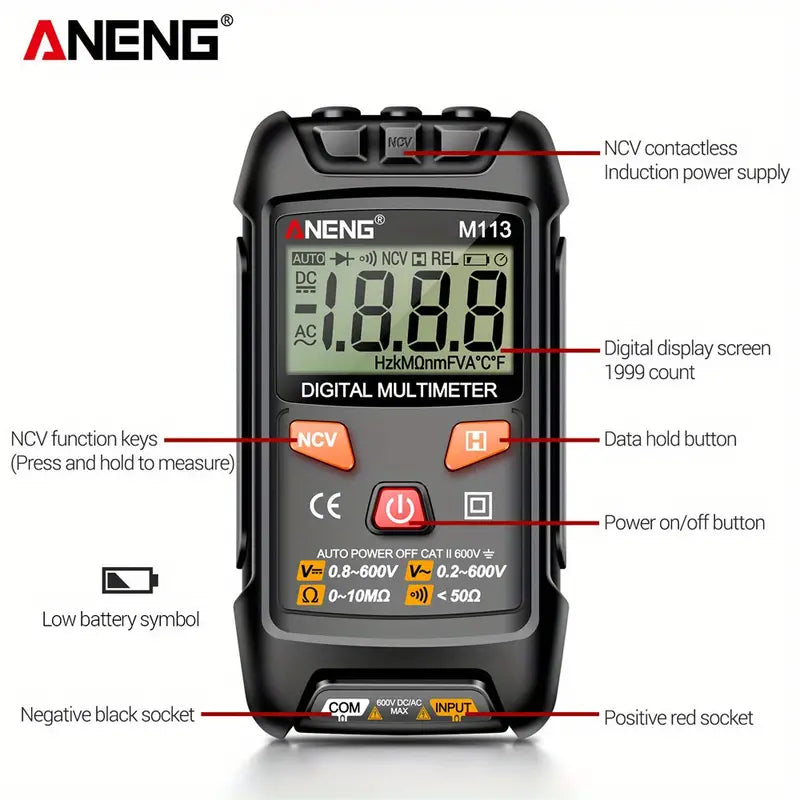ANENG M113 Auto Recognition Digital Multimeter - Little Tokyo SA