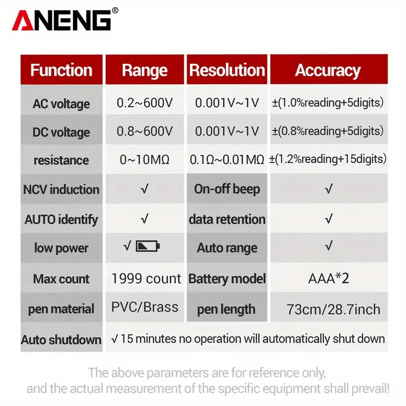 ANENG M113 Auto Recognition Digital Multimeter - Little Tokyo SA
