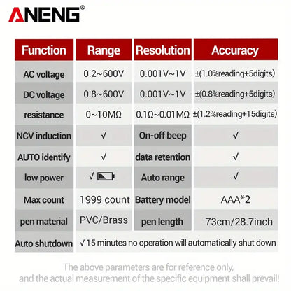 ANENG M113 Auto Recognition Digital Multimeter - Little Tokyo SA