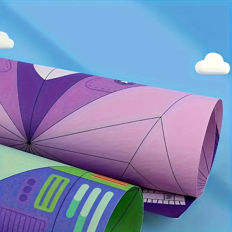 16 Styles 32 Sheets of Colorful Paper Origami Paper Airplanes - Little Tokyo SA