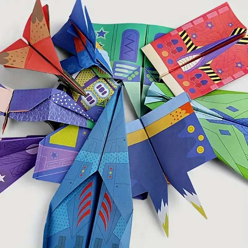 16 Styles 32 Sheets of Colorful Paper Origami Paper Airplanes