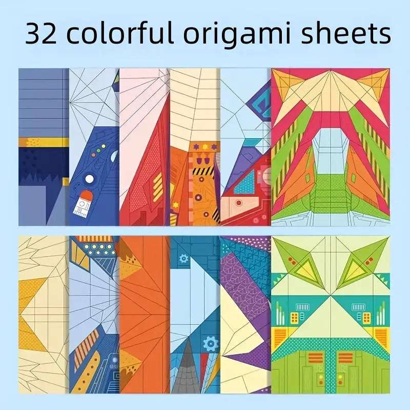 16 Styles 32 Sheets of Colorful Paper Origami Paper Airplanes