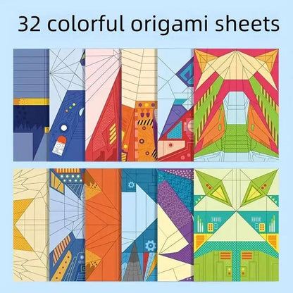 16 Styles 32 Sheets of Colorful Paper Origami Paper Airplanes