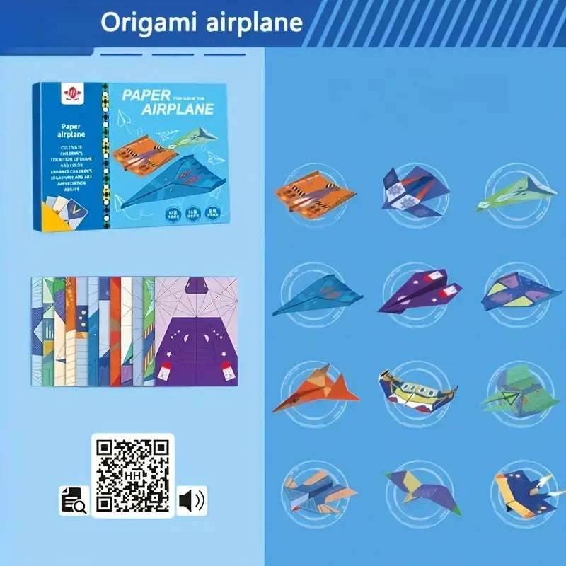 16 Styles 32 Sheets of Colorful Paper Origami Paper Airplanes