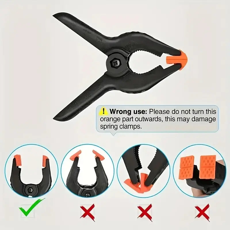 2pcs 10.16cm Plastic Nylon Spring Clamps for DIY Woodworking - Little Tokyo SA