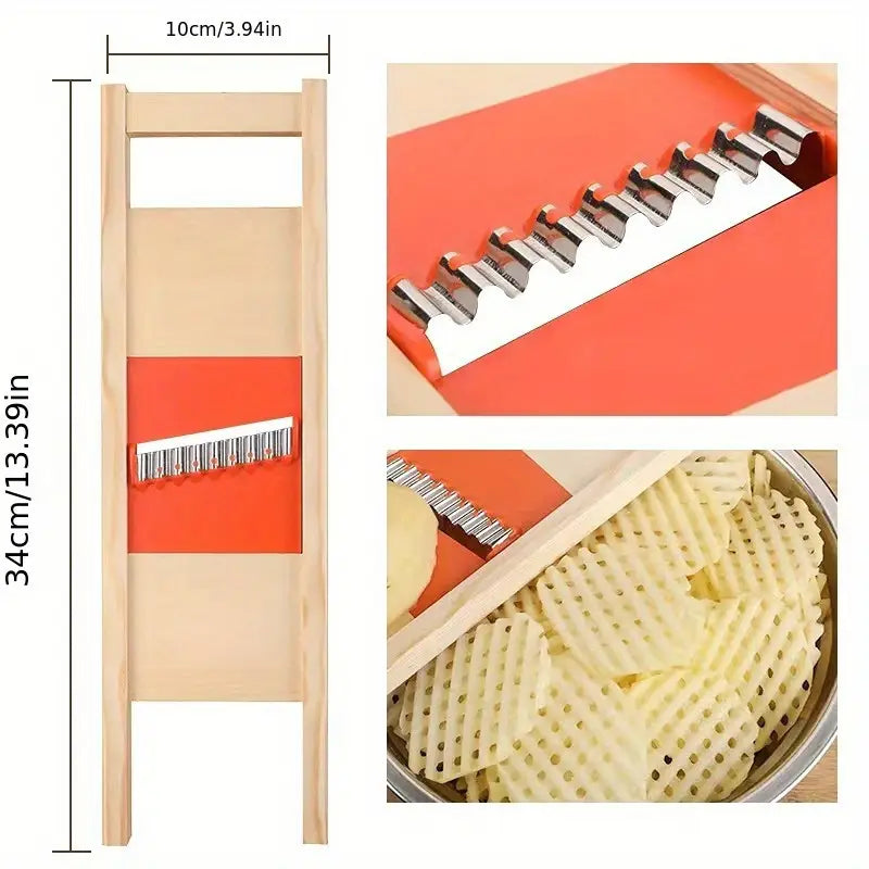 Stainless Steel Potato Slicer - Manual Wave Cutter for Perfectly Cut Potatoes, Vegetables & Fruits - Essential Kitchen Gadget - Little Tokyo SA
