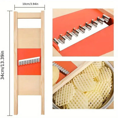 Stainless Steel Potato Slicer - Manual Wave Cutter for Perfectly Cut Potatoes, Vegetables & Fruits - Essential Kitchen Gadget - Little Tokyo SA