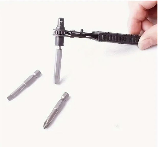 Mini Ratchet Wrench Set, 6.35mm (1/4") Hex, Durable Tool - Little Tokyo SA