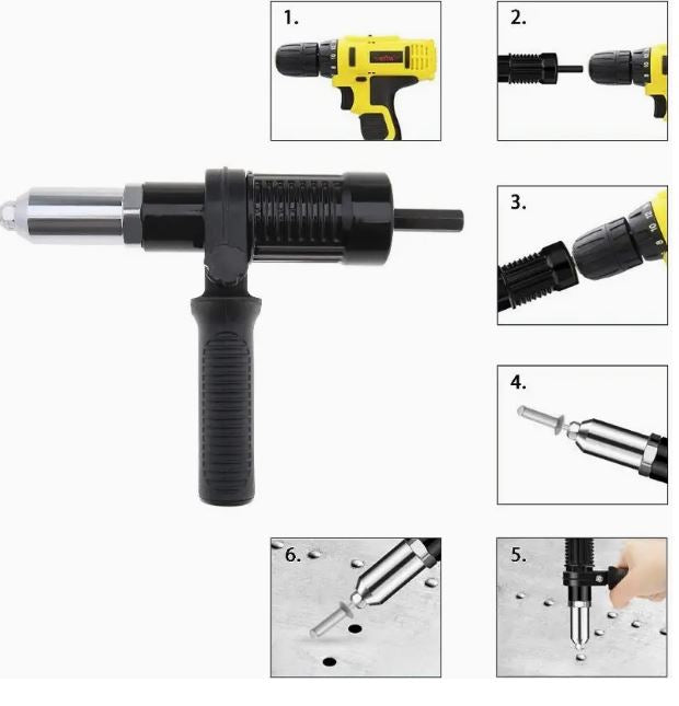 1 Set Riveting Tool Attachment for Electric Drill - Little Tokyo SA