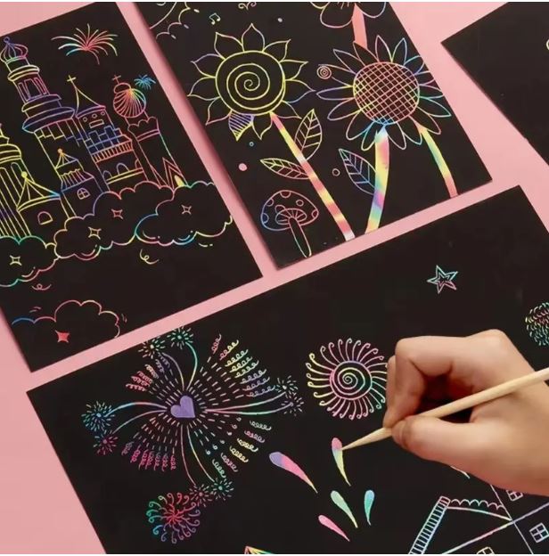 Scratch Book 1pc Rainbow Scratch Paper Art Set