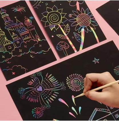 Scratch Book 1pc Rainbow Scratch Paper Art Set