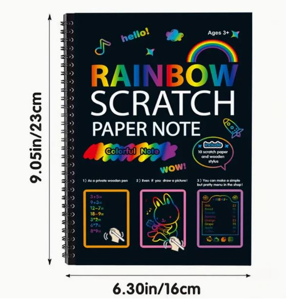 Scratch Book 1pc Rainbow Scratch Paper Art Set