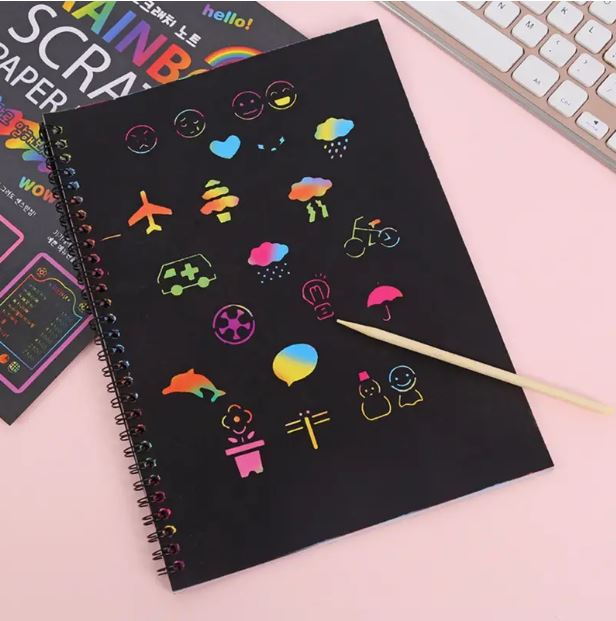 Scratch Book 1pc Rainbow Scratch Paper Art Set