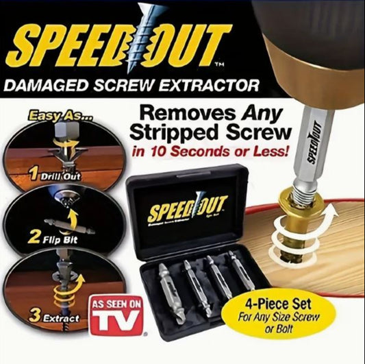 4pcs Steel Damaged Screw Extractor Drill Bit Remover Set - Little Tokyo SA