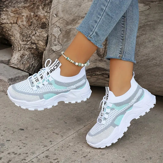 Trendy Colorblock Ladies Sneakers – Breathable & Comfortable - Size 6 - Little Tokyo SA