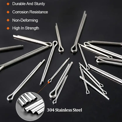 100pcs Premium 304 Stainless Steel Cotter Pin Assortment Kit - Little Tokyo SA
