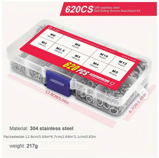 620pcs 304 Stainless Steel Spring Lock Washers - Little Tokyo SA