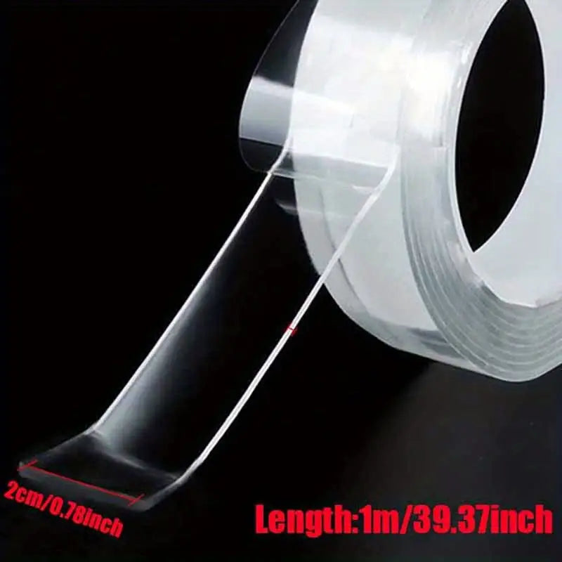 Sticky Tape 1pc 1Meter Transparent Nano Double-Sided Tape Adhesive