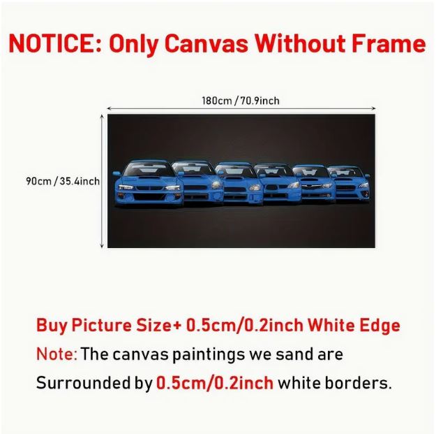 Unframed Subaru Model Canvas Poster Modern Art - Little Tokyo SA