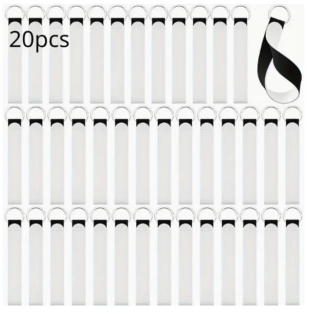 Sublimation Blanks 20pcs Polyester Wristlet Keychain Sublimation Blanks