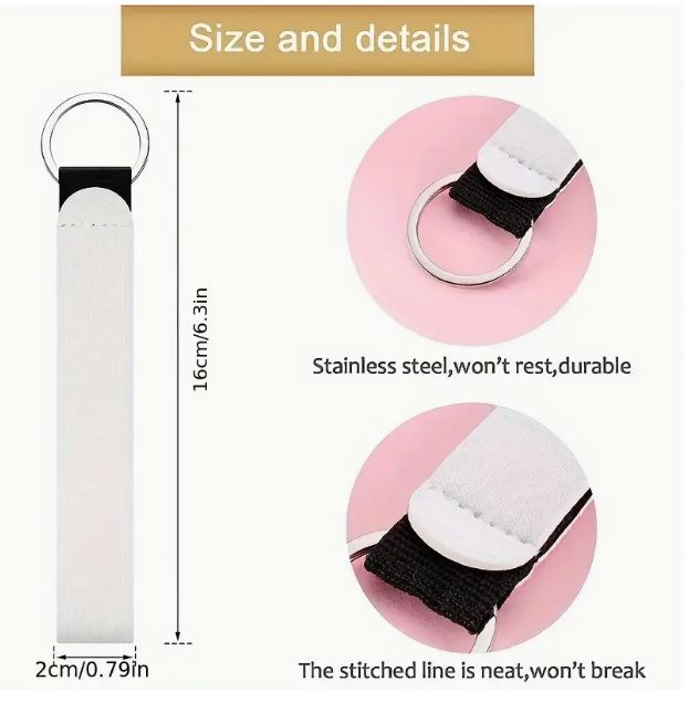 Sublimation Blanks 20pcs Polyester Wristlet Keychain Sublimation Blanks