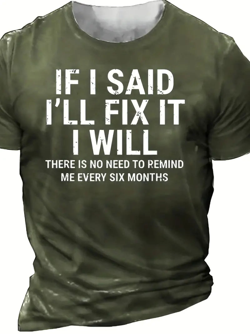 "If I Said I'll Fix It I Will" Print Retro Fashion Sports Tee - Little Tokyo SA