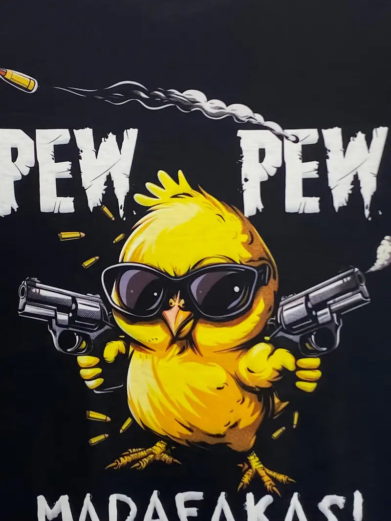 Men's Breathable Cool Chick Cartoon Print Short Sleeve T-Shirt - Little Tokyo SA
