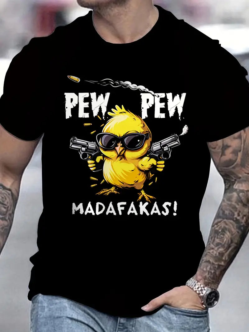 Men's Breathable Cool Chick Cartoon Print Short Sleeve T-Shirt - Little Tokyo SA