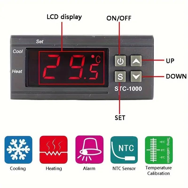 Accurate STC-1000 12v DC LED Digital Thermostat Controller - Little Tokyo SA