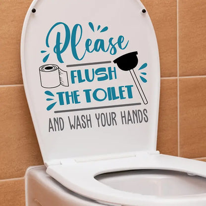 1pc Flush The Toilet Slogan Decal Sticker - Little Tokyo SA