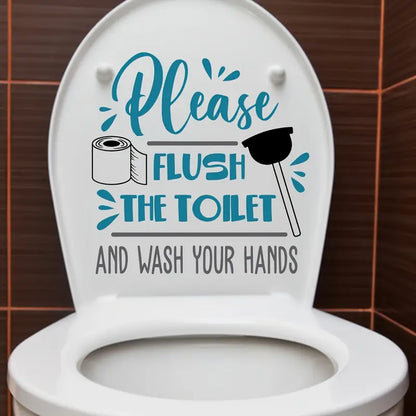 1pc Flush The Toilet Slogan Decal Sticker - Little Tokyo SA