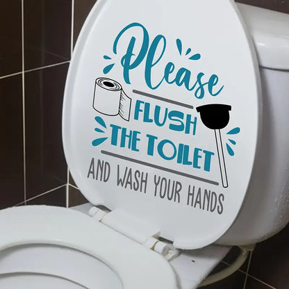 1pc Flush The Toilet Slogan Decal Sticker - Little Tokyo SA
