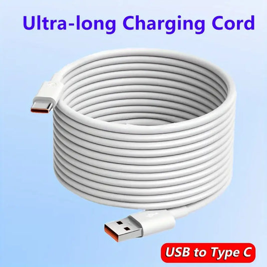 Extra Long 12Meter USB-C Fast Charging Cable for Samsung Galaxy S24 S23 S22 Xiaomi 13 Redmi Huawei Honor OPPO VIVO Oneplus - Little Tokyo SA