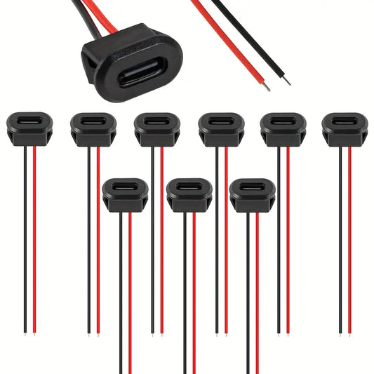 10pcs USB Type-C Connector Jack Female 3A Fast Charging - Little Tokyo SA