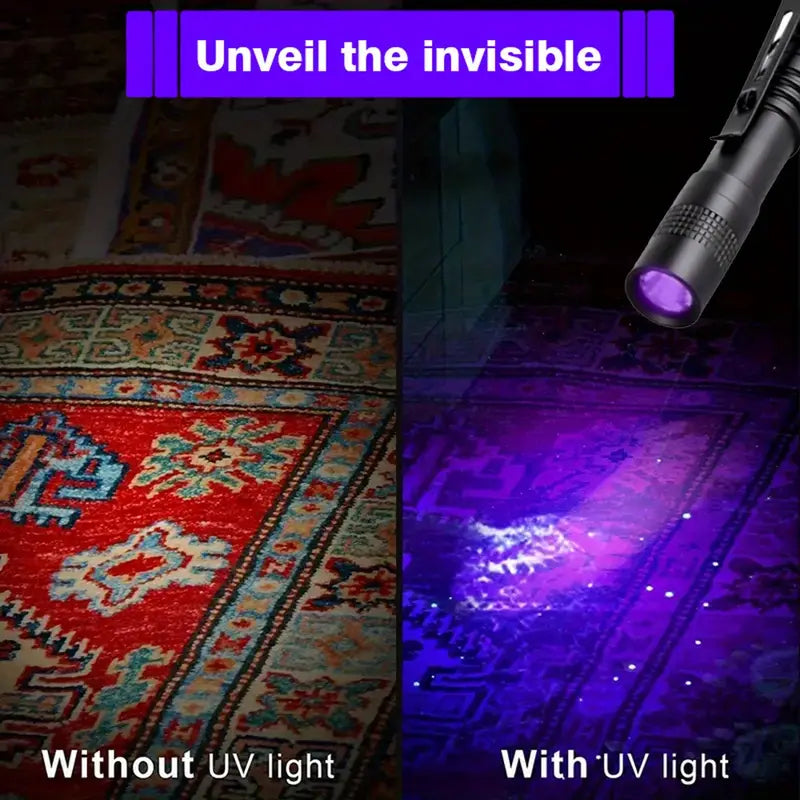 3-Piece Uv Black Light Flashlights With Clip - 395Nm - Little Tokyo SA
