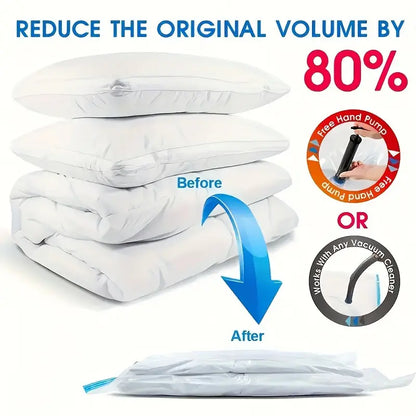 8-Pack Extra Large Vacuum Storage Bags 40"x60" with Hand Pump - Little Tokyo SA