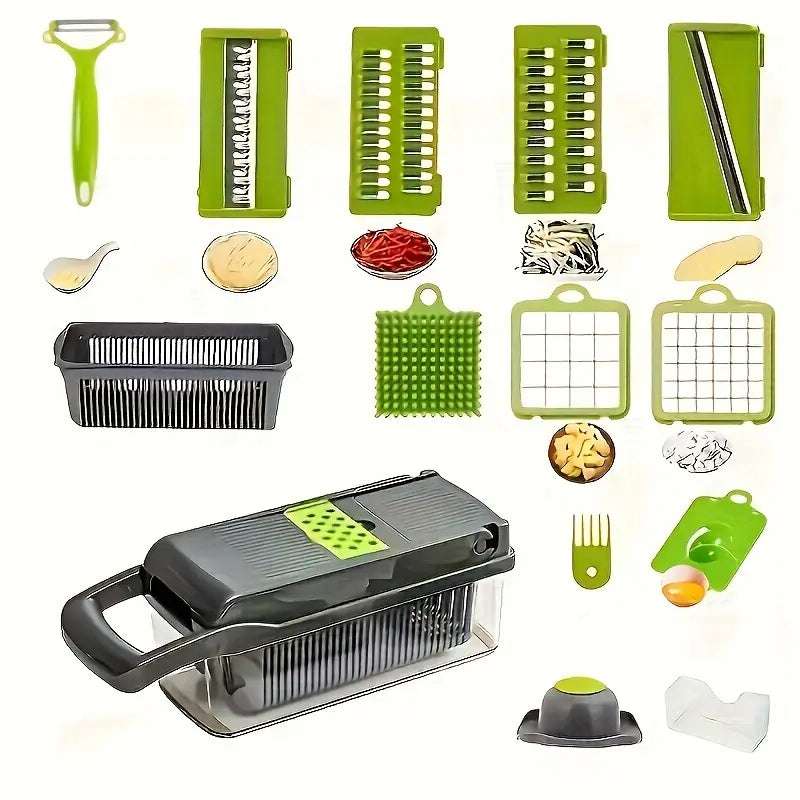 16Pc Combination Kitchen Vegetable Processing Kit